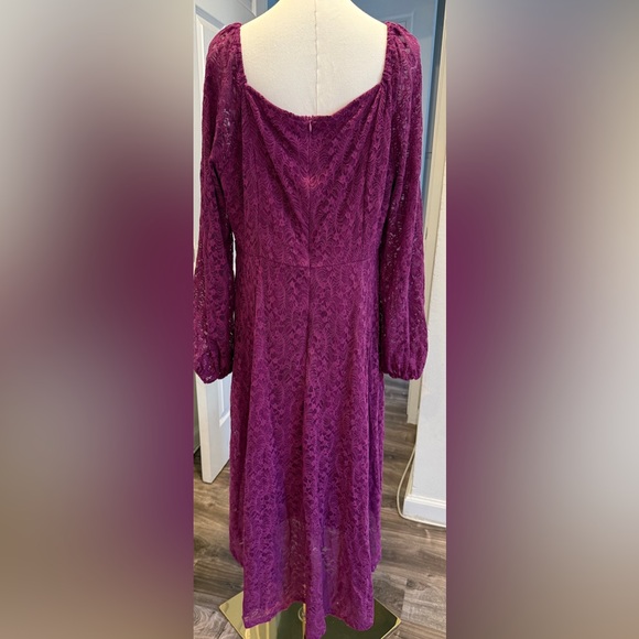 Jasambac Magenta Lace Long Sleeve Dress – Size 2XL 💜 - Picture 2 of 4